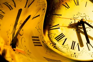 Clock and abstract time graphic